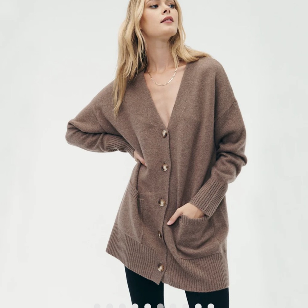 Naadam Luxe Cashmere Grandpa Cardigan Large